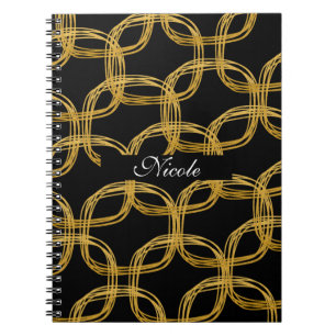 Gold Foil Scribble Circle Modern Notebook Journal