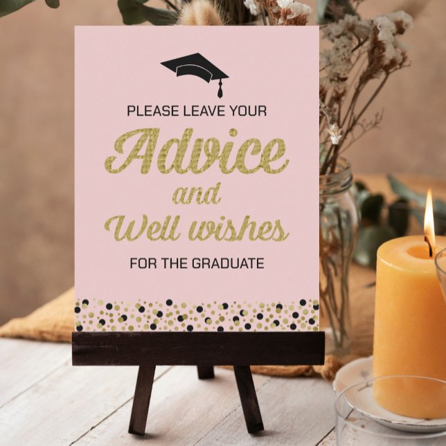 Gold Foil Script Advice and Well wishes Grad Sign (Creator Uploaded)