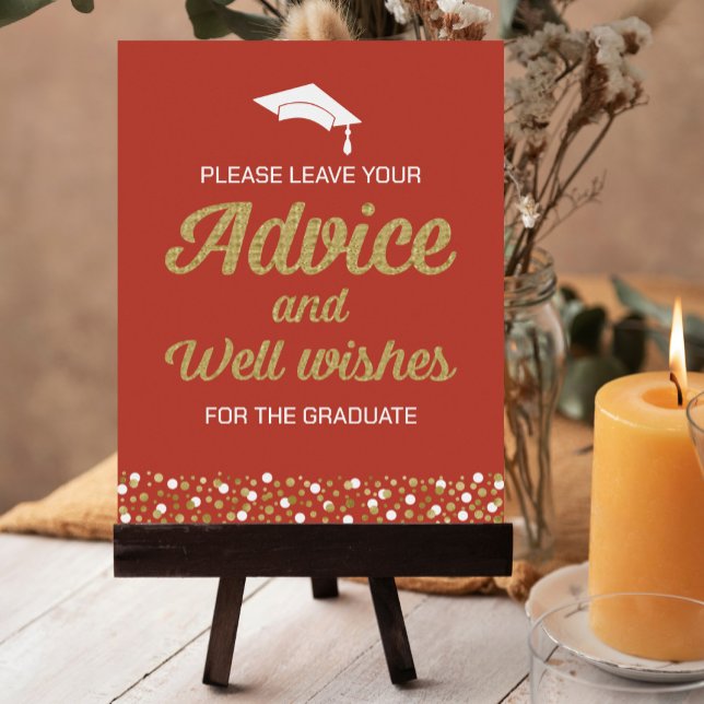 Gold Foil Script Advice and Well wishes Grad Sign (Creator Uploaded)