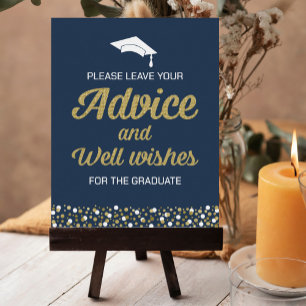 Gold Foil Script Advice and Well wishes Grad Sign