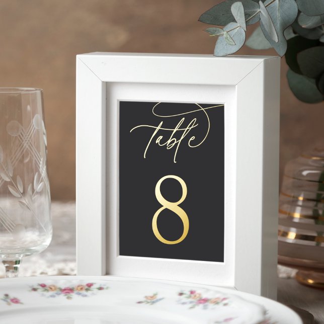 Gold Foil Script Framable Table Number Prints (Creator Uploaded)