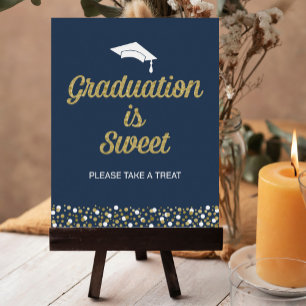 Gold Foil Script Graduation is Sweet Grad Sign
