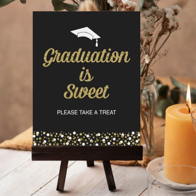 Gold Foil Script Graduation is Sweet Grad Sign (Creator Uploaded)
