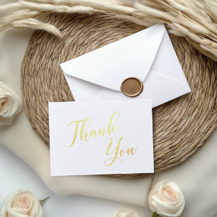 Gold Foil Script Thank You Foil Card