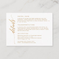 Gold Foil Script Wedding Details Enclosure Card