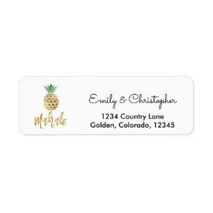 Gold Foil Script Wedding Mahalo Pineapple