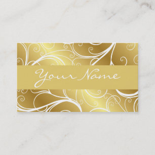 Gold Foil Scroll Elegant Business Card