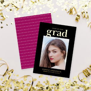 Gold Foil Serif Custom Colour Grad Announcement