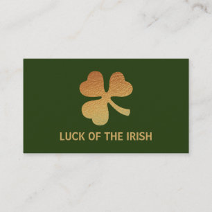 Gold Foil Shamrock, Irish Baby Shower Ticket Enclosure Card
