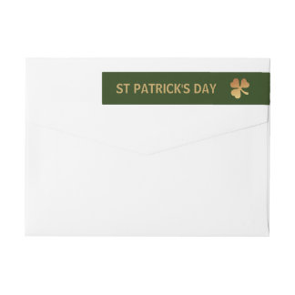 Gold Foil Shamrock, St Patrick's Day Wrap Around Label