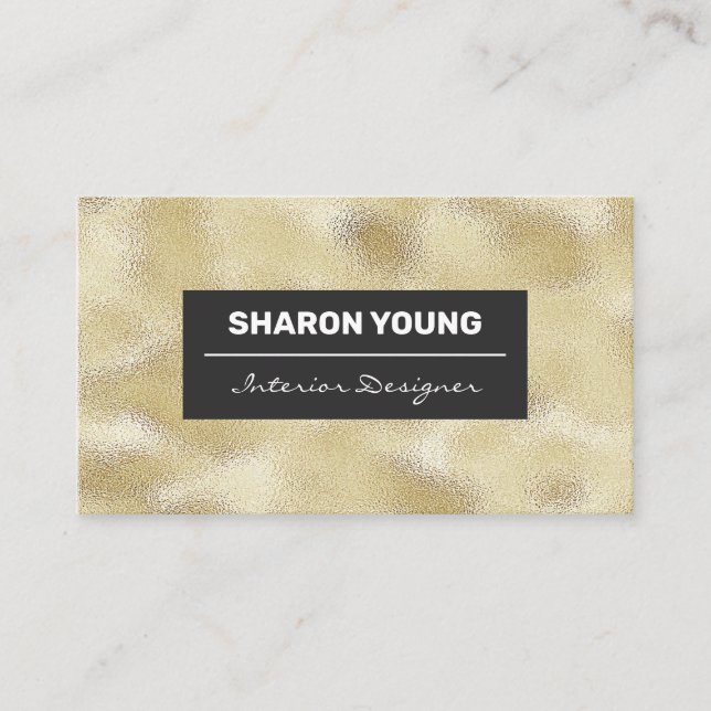 Gold Foil Shimmer Background Business Card (Front)