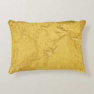 Gold Foil: Shiny Abstract Texture Decorative Cushion
