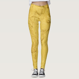 Gold Foil: Shiny Abstract Texture Leggings