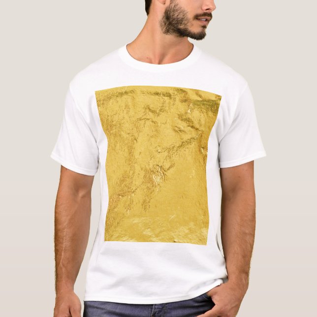 Gold Foil: Shiny Abstract Texture T-Shirt (Front)