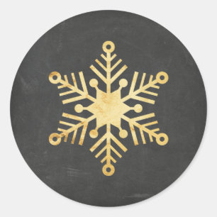 Gold Foil Snowflake Christmas Stickers