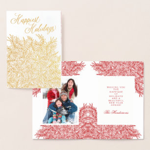 Gold Foil Snowflake Flourish Christmas Card