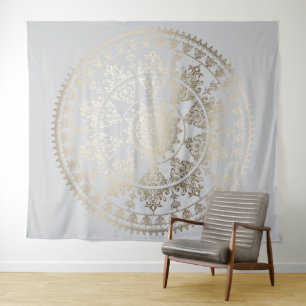 Gold Foil Solar Mandala Wall Tapestry Custom