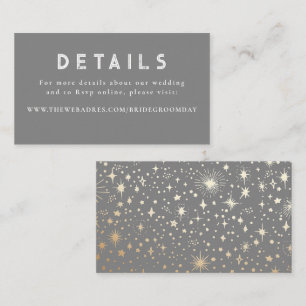 Gold Foil Stars Celestial Wedding Details Enclosure Card