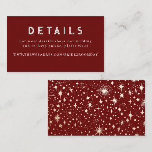 Gold Foil Stars Celestial Wedding Details Enclosure Card