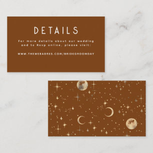Gold Foil Stars Celestial Wedding Details Enclosure Card