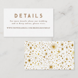 Gold Foil Stars Celestial Wedding Details Enclosure Card