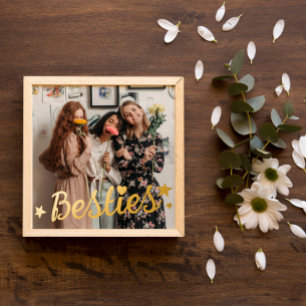 Gold Foil Stars & Heart Besties Photo Foil Prints