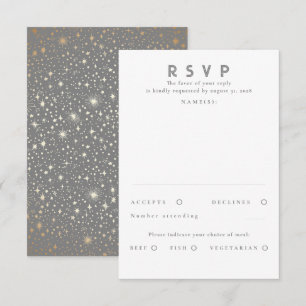 Gold Foil Stars Modern Wedding RSVP