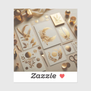 Gold foil stickers for luxurious  wedding items 
