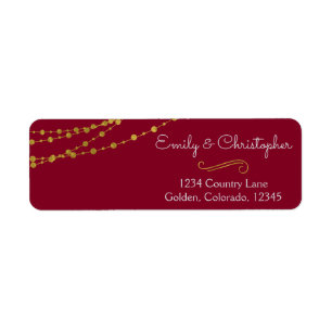 Gold Foil String Lights and Script Wedding