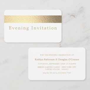 Gold Foil Stripe, Evening Event Ticket Invitation