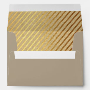 Gold Foil Stripes Kraft Colour Weddings Invitation Envelopes