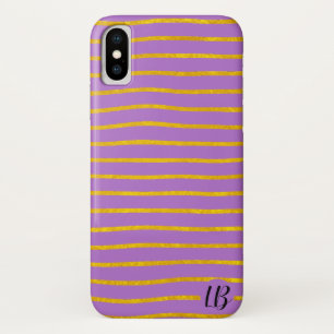 Gold Foil Stripes Personalised Phone Case