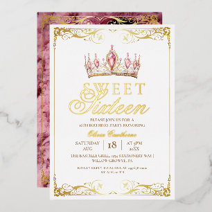 Gold Foil Sweet 16 Sparkle Birthday