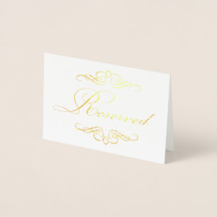 Gold Foil Swirls Flourish Reserved Card