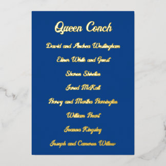 Gold Foil Table Seating List Wedding Seating Cards