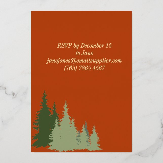 Gold Foil Terracotta Pine Tree Christmas Party  (Back)