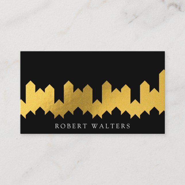 Gold Foil Texture | Lux Shapes Business Card (Front)