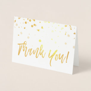 Gold Foil Thank You Card with Circle Pattern