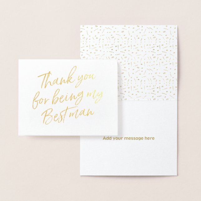 Gold Foil Thank you for my being my best man Foil Card (Display)