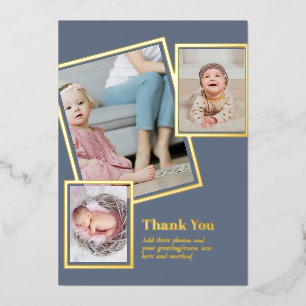 Gold Foil THANK YOU Photo Collage Modern QR CODE