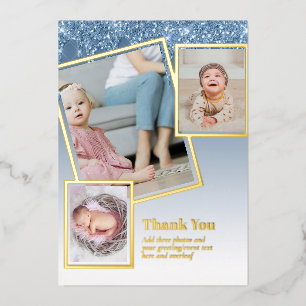 Gold Foil THANK YOU Photo Collage Modern QR CODE