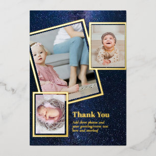 Gold Foil THANK YOU Photo Collage Modern QR CODE