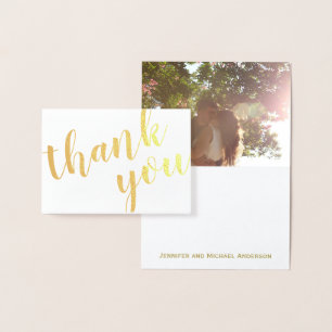 Gold Foil Thank You with Photo and Name Card