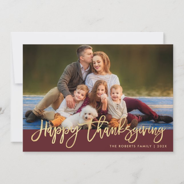 gold foil thanksgiving holiday photo (Front)