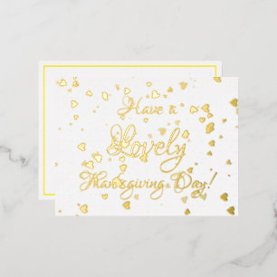 Gold Foil Thanksgiving Party Invitation