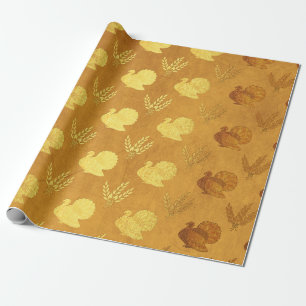 Gold Foil Thanksgiving Wrapping Paper