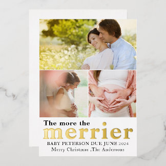 Gold Foil The More The Merrier Pregnancy Photos