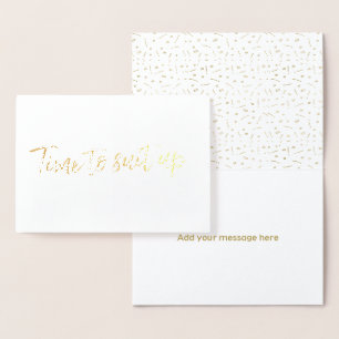 Gold Foil Time To Suit Up Best Man Request Card