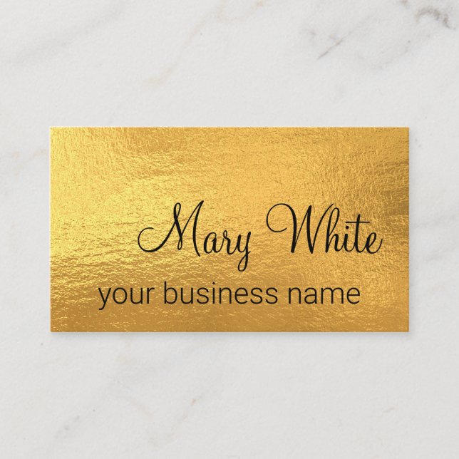 Gold Foil Trendy Classic Rich Chic Glam Luxurious  Business Card (Front)