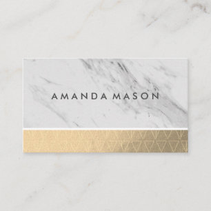 Gold Foil Triangle Pattern Trim   Shimmer Business Card